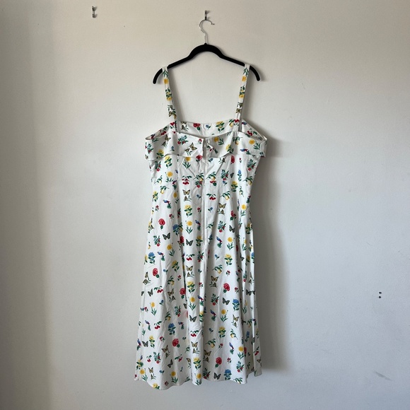 Ann Taylor Botanical Midi Flare Dress size 14 - Picture 9 of 10